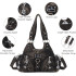 Purses for Women Small Hobo Shoulder Bags Vagen Leather Multi-Pocket Tote Bag with Zipper